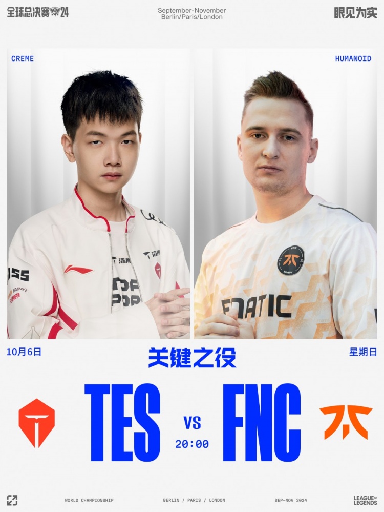 LPL战队今日赛程预告：TES vs FNC；BLG vs T1；WBG vs G2